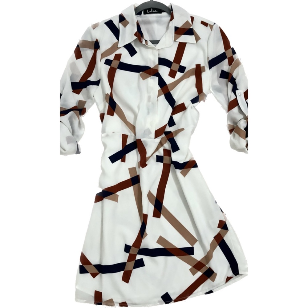 LuLus Geometric Print Shift Dress